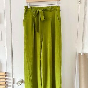 Lime green wide leg soft pants
